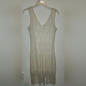 Elegant Cream Sleeveless Dress